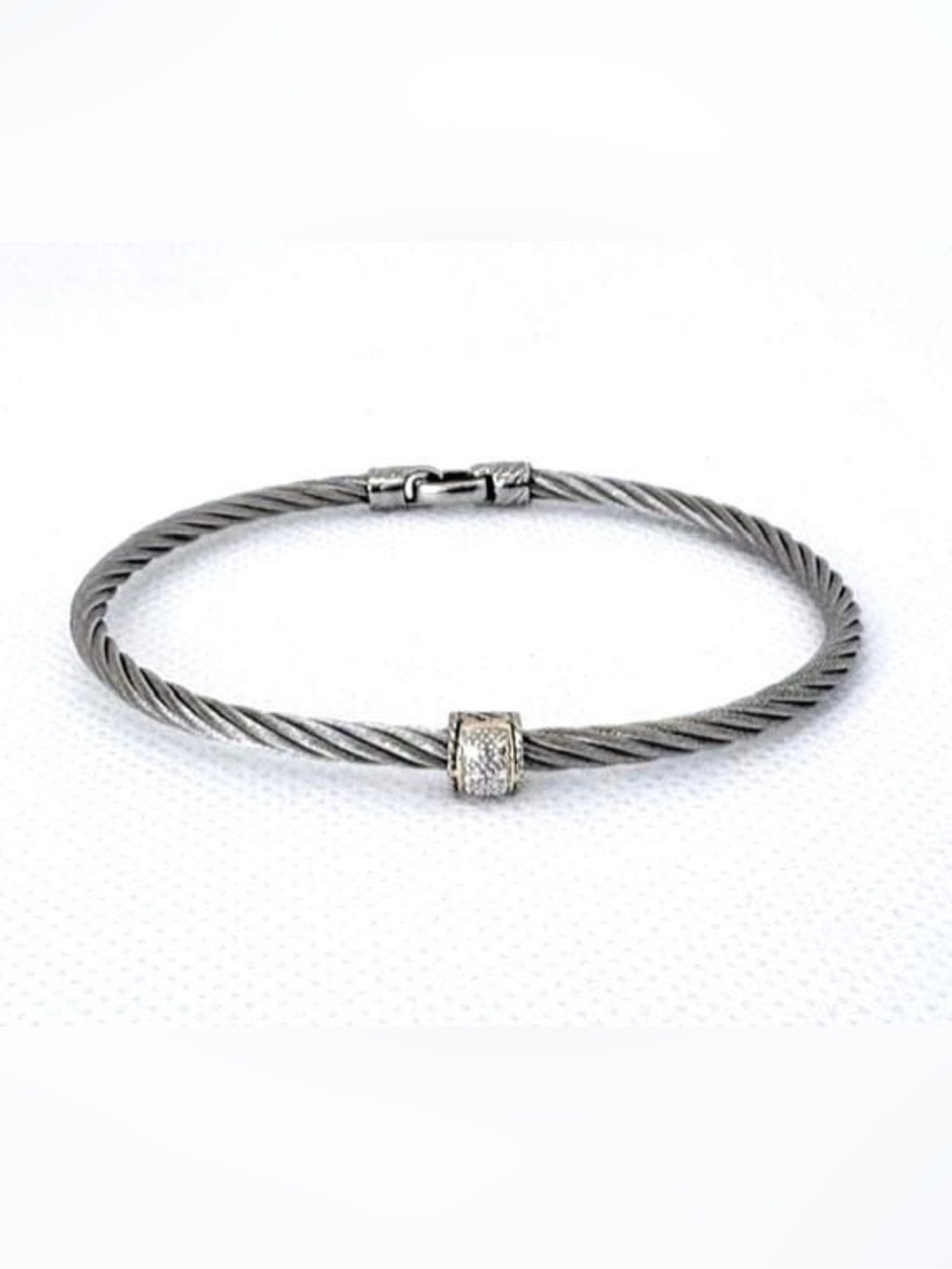 Charriol Diamond Station Cable Bracelet
